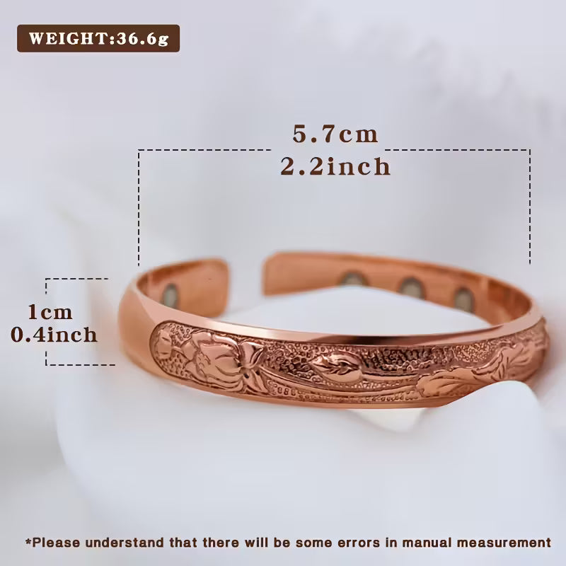 Bracelet Magnétique en Cuivre - Aimant Puissant, Parfait pour les Parents & Tenue Décontractée, Cadeau Idéal pour Anniversaires, Noël & Anniversaires de Mariage
