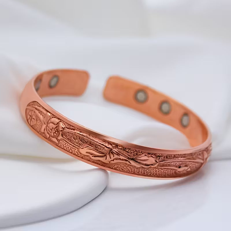 Bracelet Magnétique en Cuivre - Aimant Puissant, Parfait pour les Parents & Tenue Décontractée, Cadeau Idéal pour Anniversaires, Noël & Anniversaires de Mariage