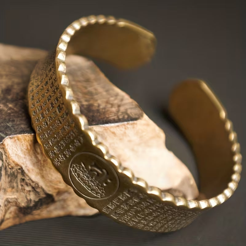 Bracelet Vintage en Cuivre Pur Porte-Bonheur pour Richesse & Chance avec Charme Cœur Transfert & Perles Chanceuses - Unisexe pour Hommes & Femmes, Bijou Style Han Traditionnel Cadeau pour Prospérité, Accessoire en Cuivre Durable