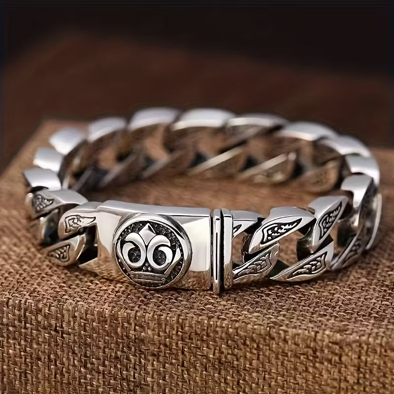 Bracelet Cool pour Hommes avec Personnalité Dominante, Style Rétro Urbain Rock Polyvalent avec Boucle de Bague