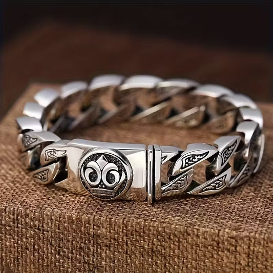 Bracelet Cool pour Hommes avec Personnalité Dominante, Style Rétro Urbain Rock Polyvalent avec Boucle de Bague