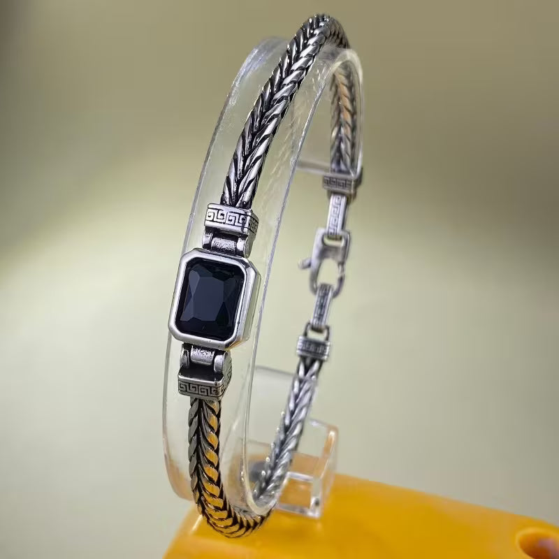 Bracelet Tissé à la Main pour Homme avec Pendentif – Style Vintage Polyvalent