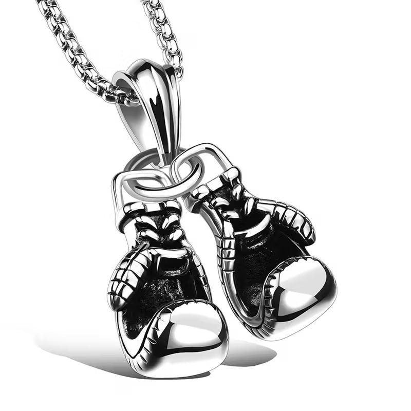 Pendentif Gant de Boxe Double, Accessoire Sport et Fitness Unique pour Hommes