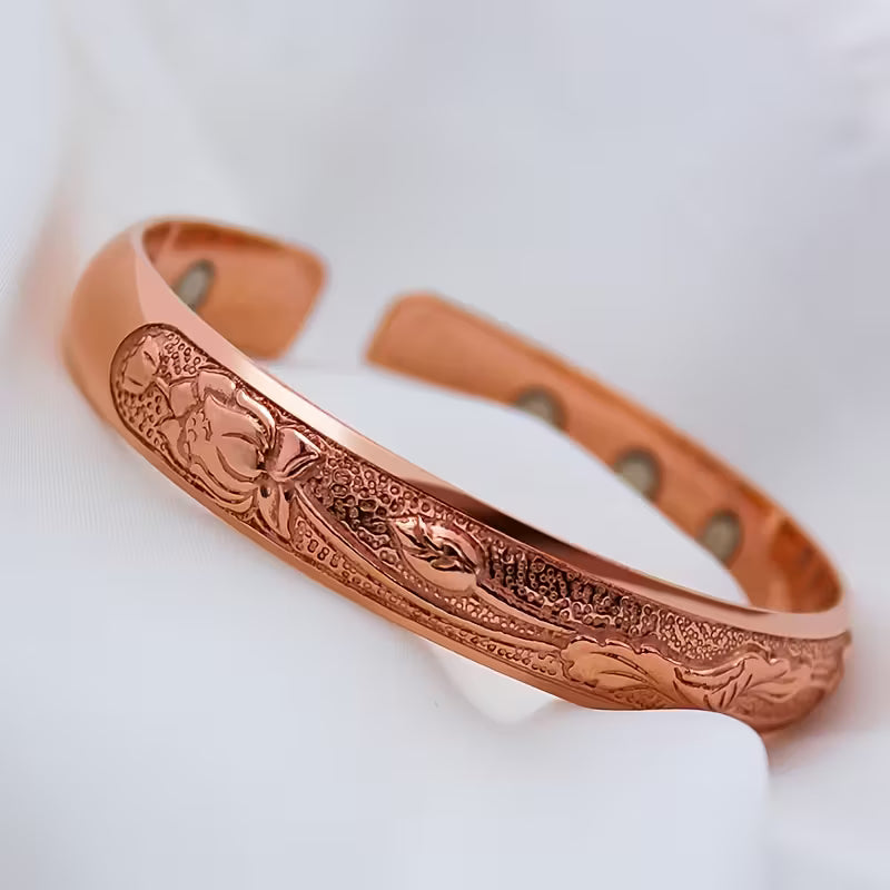 Bracelet Magnétique en Cuivre - Aimant Puissant, Parfait pour les Parents & Tenue Décontractée, Cadeau Idéal pour Anniversaires, Noël & Anniversaires de Mariage