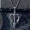 Collier Pendentif Trident Poseidon en Argenté Style Viking Nordique Tendance Classique pour Homme