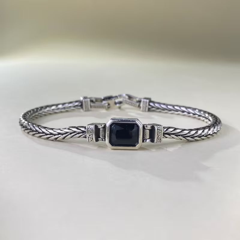 Bracelet Tissé à la Main pour Homme avec Pendentif – Style Vintage Polyvalent