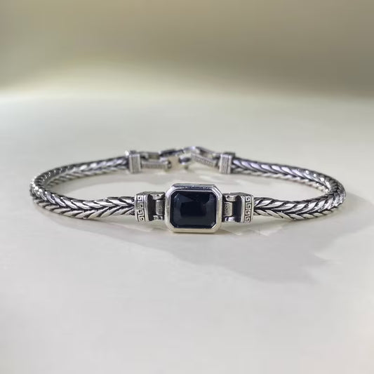 Bracelet Tissé à la Main pour Homme avec Pendentif – Style Vintage Polyvalent